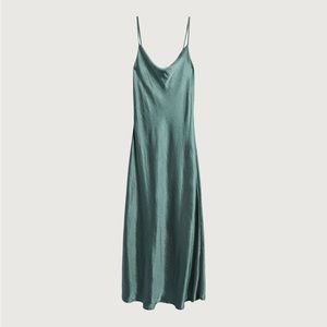 Oak + Fort Cowl Neck Midi Slip Dress 🍀💚🌳🥝
